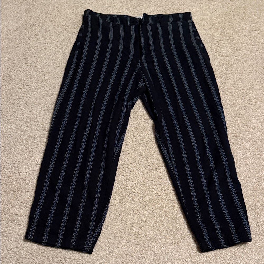 Urban Outfitters Men's Black and Gray Striped Pants